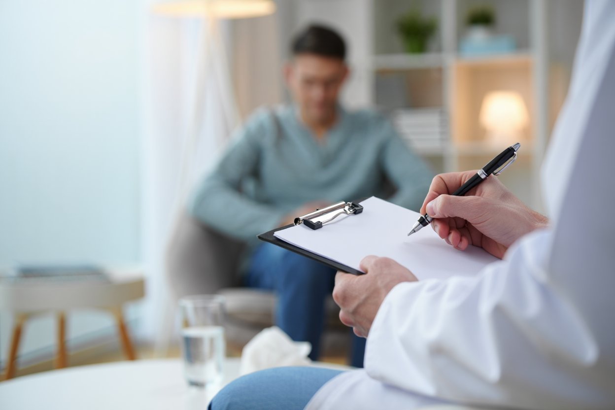 Человек на анонимной консультации